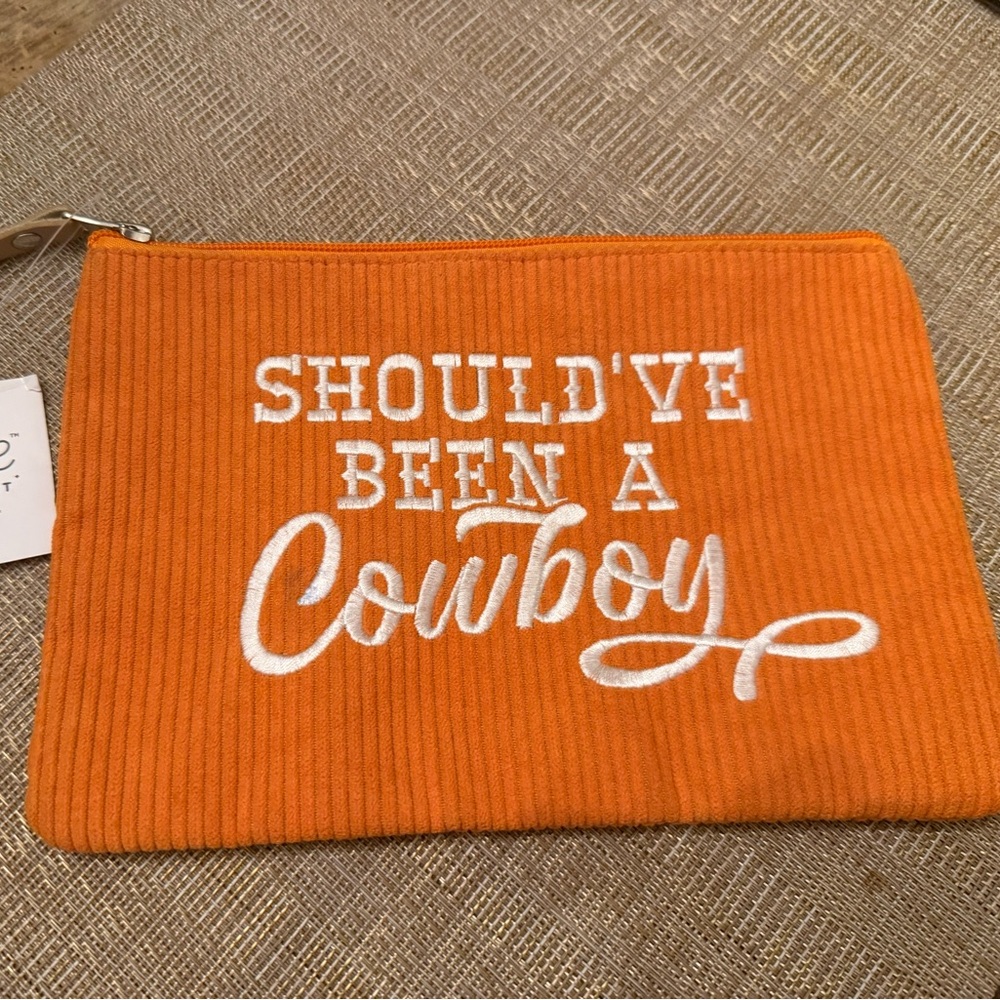 Totalee Gift Orange Should Have Been a Cowboy makeup bag
